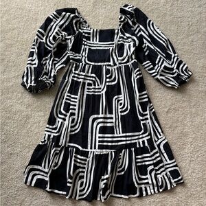 Black and White Patterned Dress
